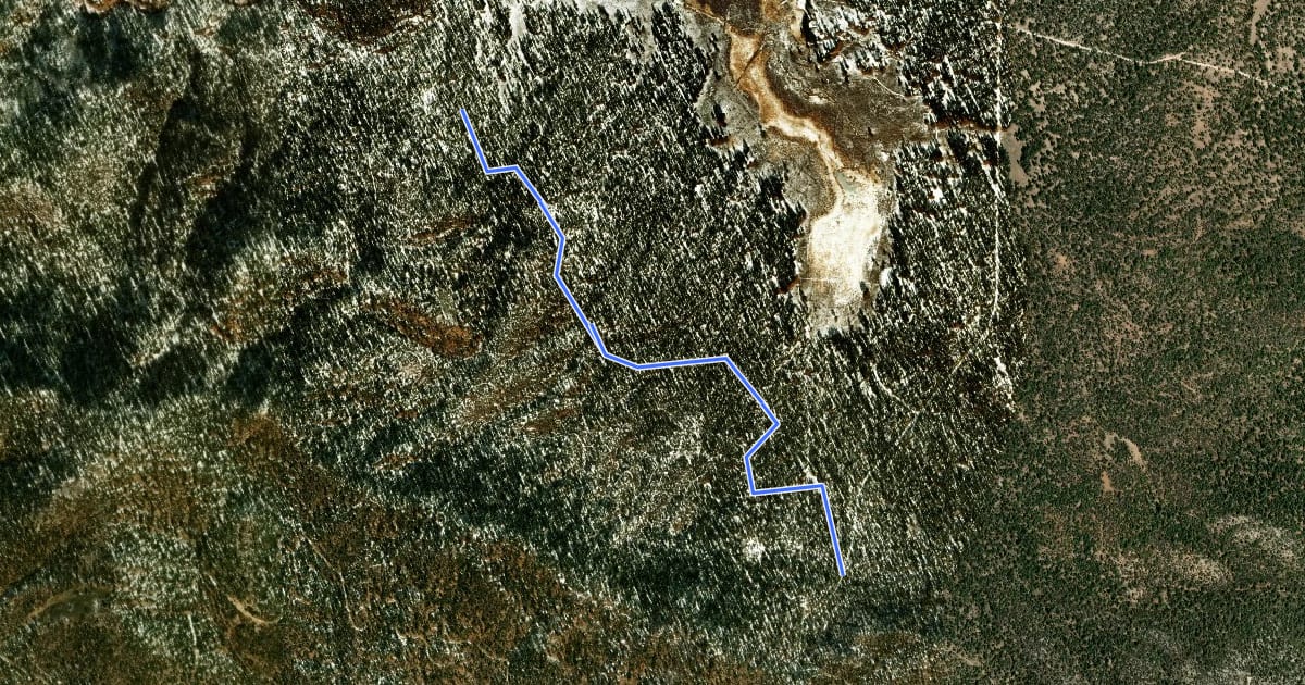 Маршрут Polique Canyon Road to Delamar Mountain Road Connector на спутниковом снимке