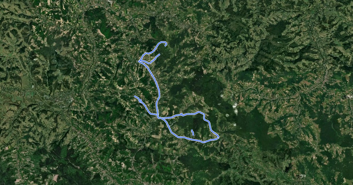 Маршрут Polski Teksas - Ścieżka geologiczna Niebylec i okolice на спутниковом снимке