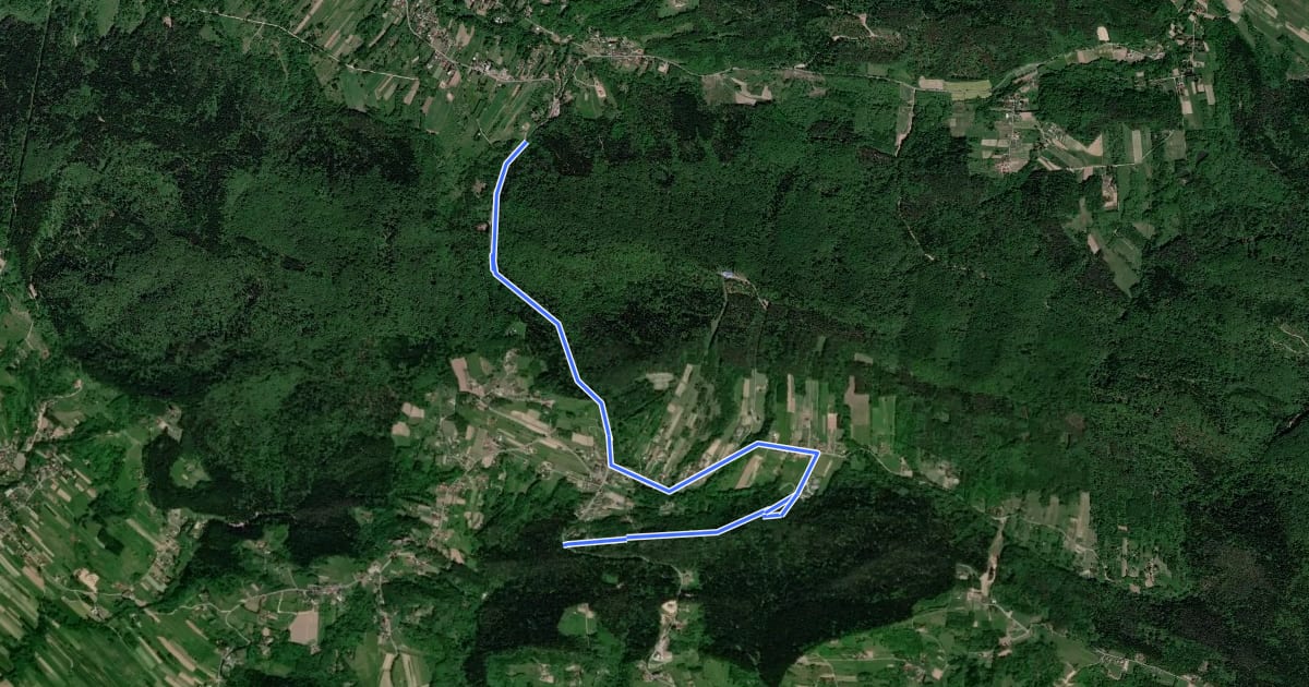 Маршрут Polski Teksas - Ścieżka geologiczna Wzdłuż Czarnego Potoku на спутниковом снимке