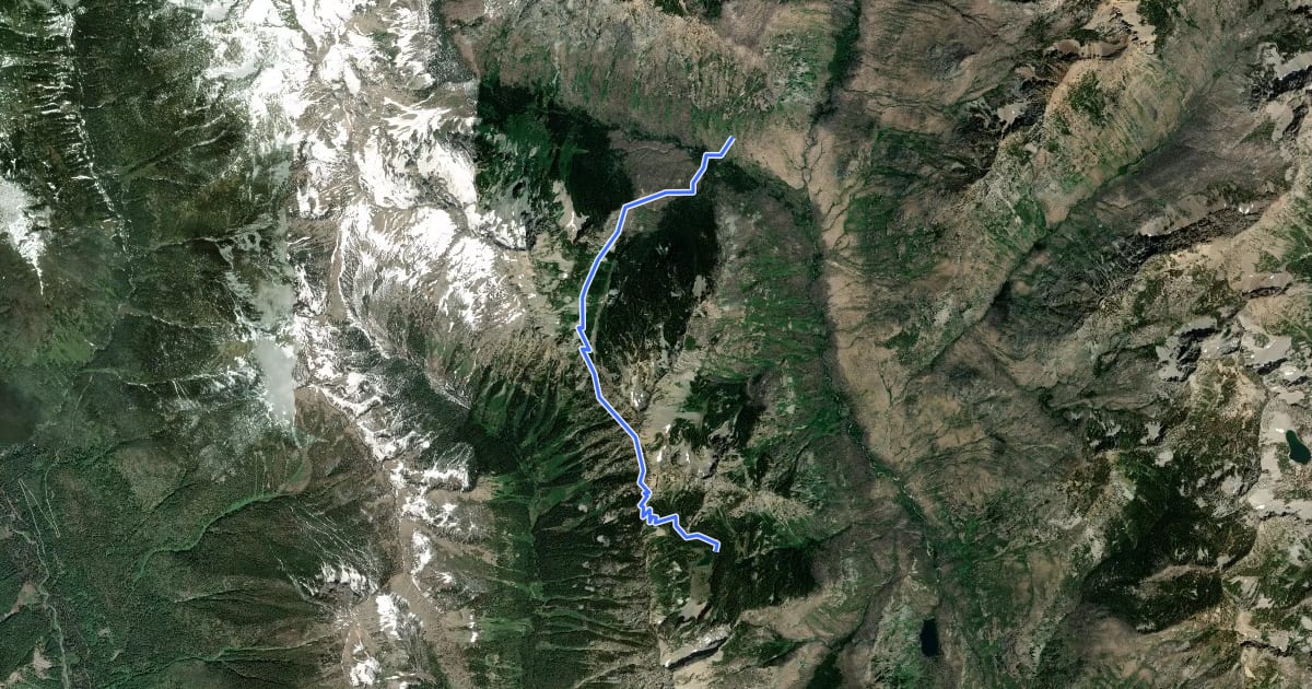 Маршрут Pomas Creek Trail на спутниковом снимке