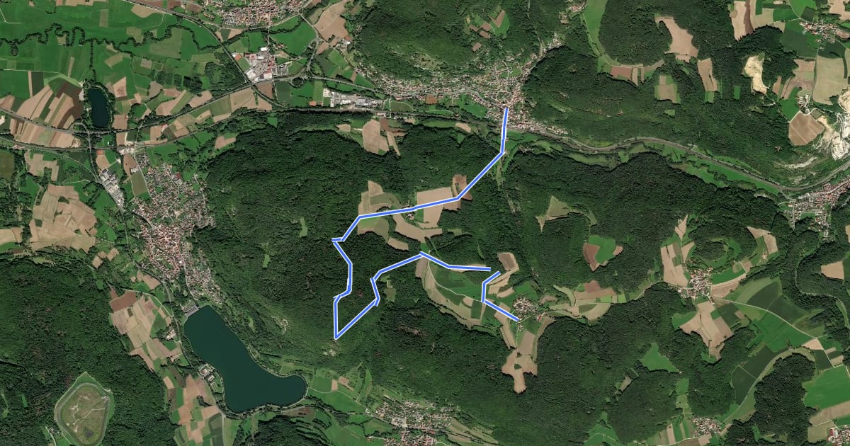 Маршрут Pommelsbrunn–Arzlohe на спутниковом снимке