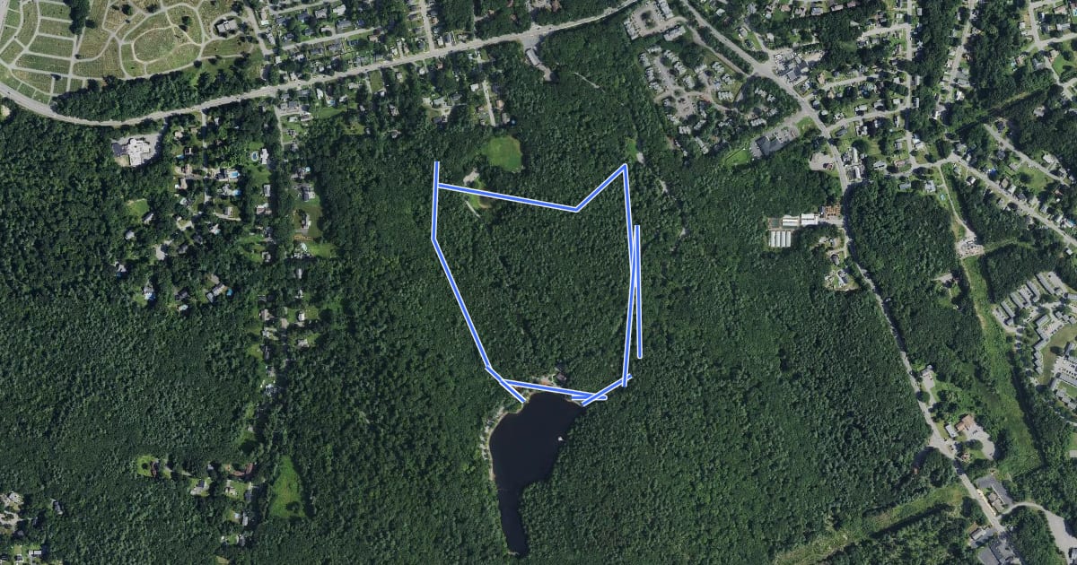 Маршрут Pond Passage Loop на спутниковом снимке