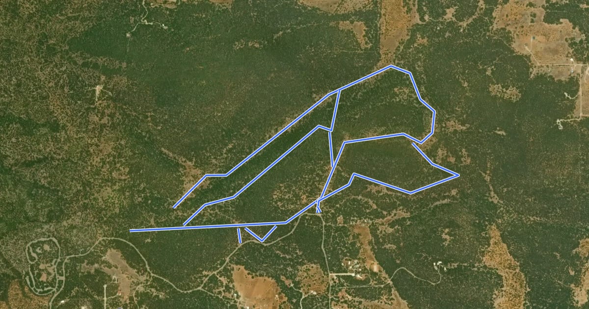 Маршрут Ponderosa Loop Trail на спутниковом снимке