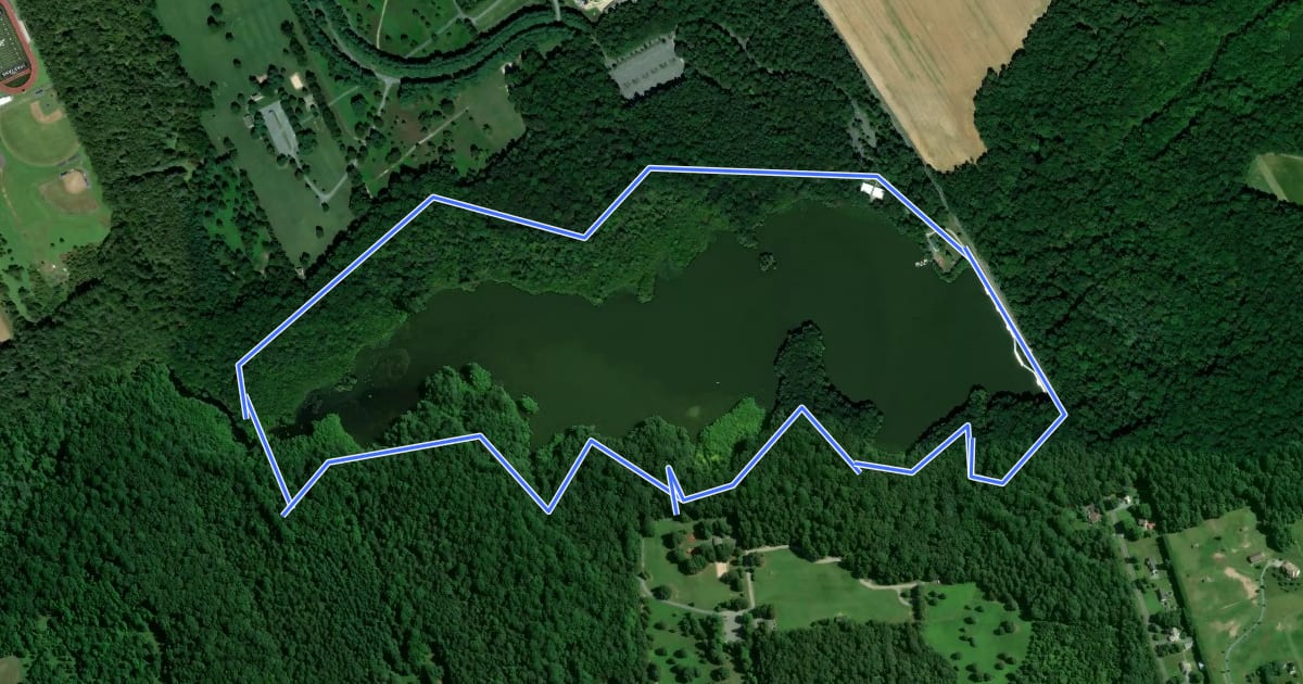 Маршрут Pondside Nature Trail на спутниковом снимке