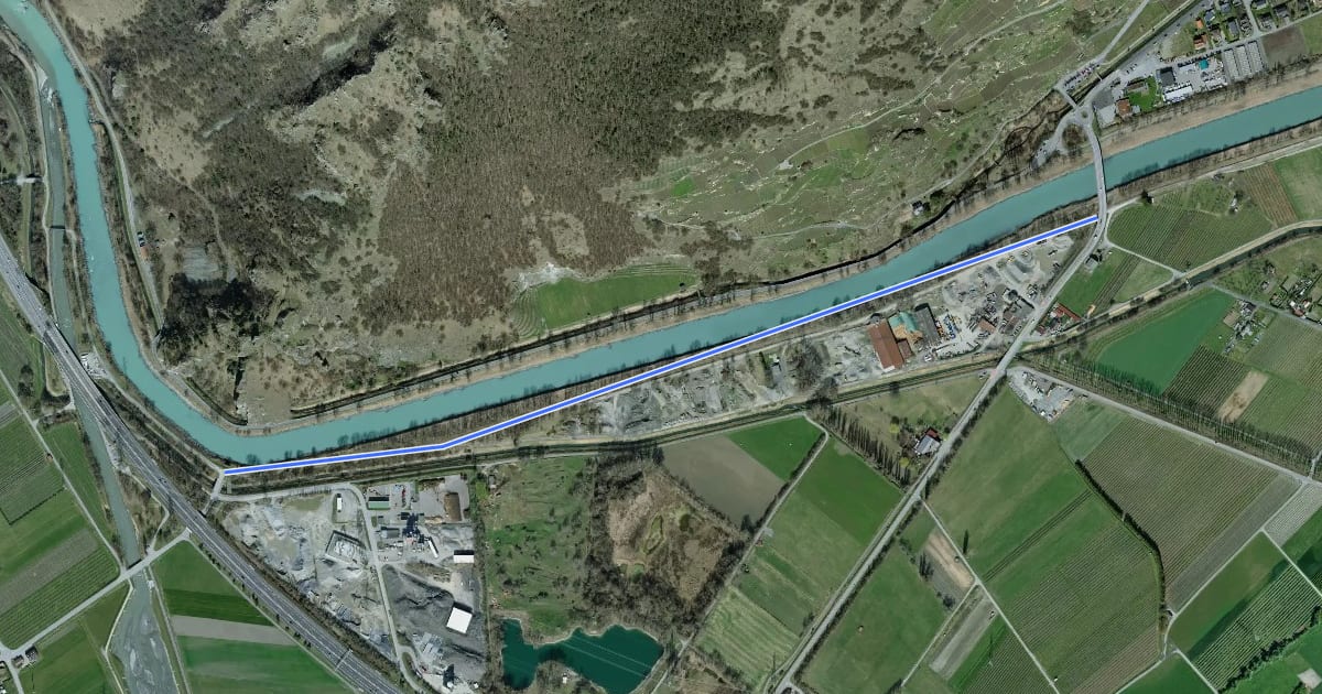 Маршрут Pont de Branson > Coude du Rhône на спутниковом снимке