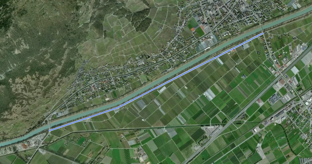 Маршрут Pont de Branson > Pont de Fully на спутниковом снимке