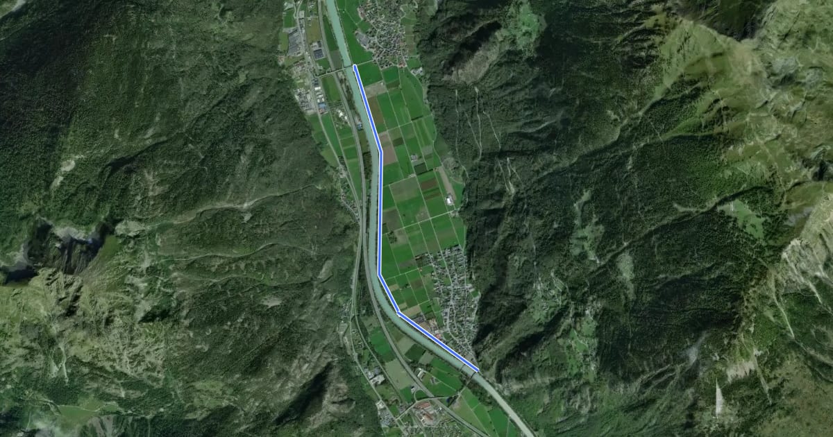 Маршрут Pont de Collonges - Pont de Dorénaz на спутниковом снимке