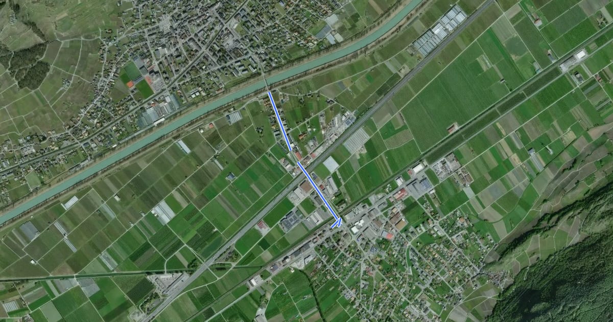 Маршрут Pont de Fully - Charrat Gare на спутниковом снимке