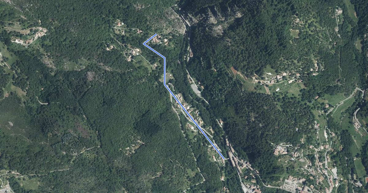 Маршрут Pont de l'Huile - Le Bouchet на спутниковом снимке