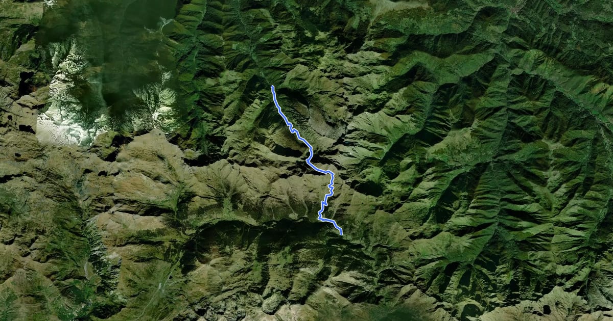 Маршрут Pont de Pedrosa - Pla de la Lau на спутниковом снимке