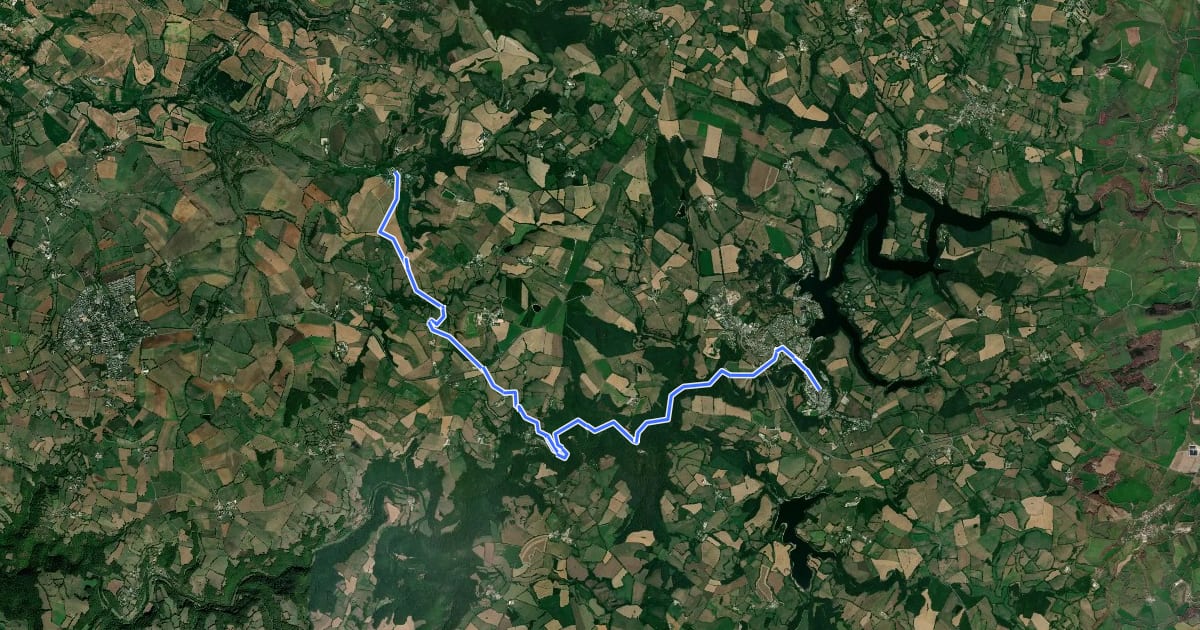 Маршрут Pont-de-Salars - Inières на спутниковом снимке