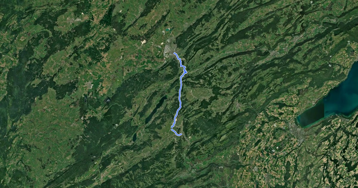 Маршрут Pontarlier to Les Hôpitaux-Neufs на спутниковом снимке