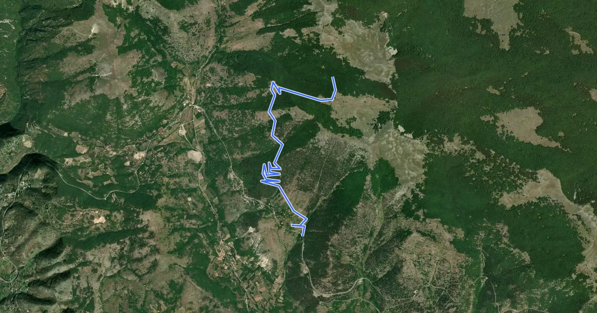 Маршрут Ponte del Nibbio - Valle Lattara на спутниковом снимке