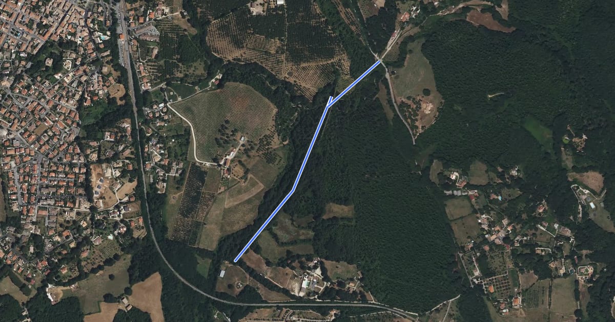 Маршрут Ponte della merla - Archi di Boccalupo на спутниковом снимке