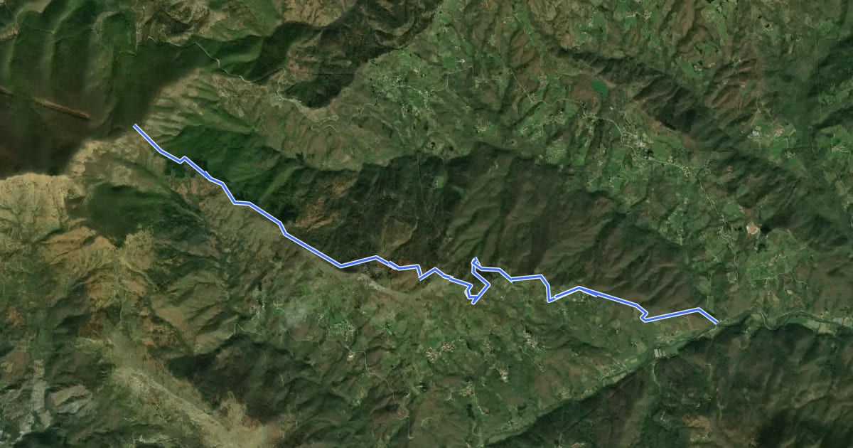 Маршрут Ponte Parano – Cadonica – Passo del Cavallo – Sorgenti del Vara - Bivio AVML на спутниковом снимке