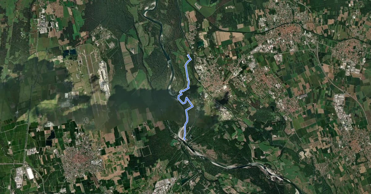 Маршрут Ponte tibetano на спутниковом снимке