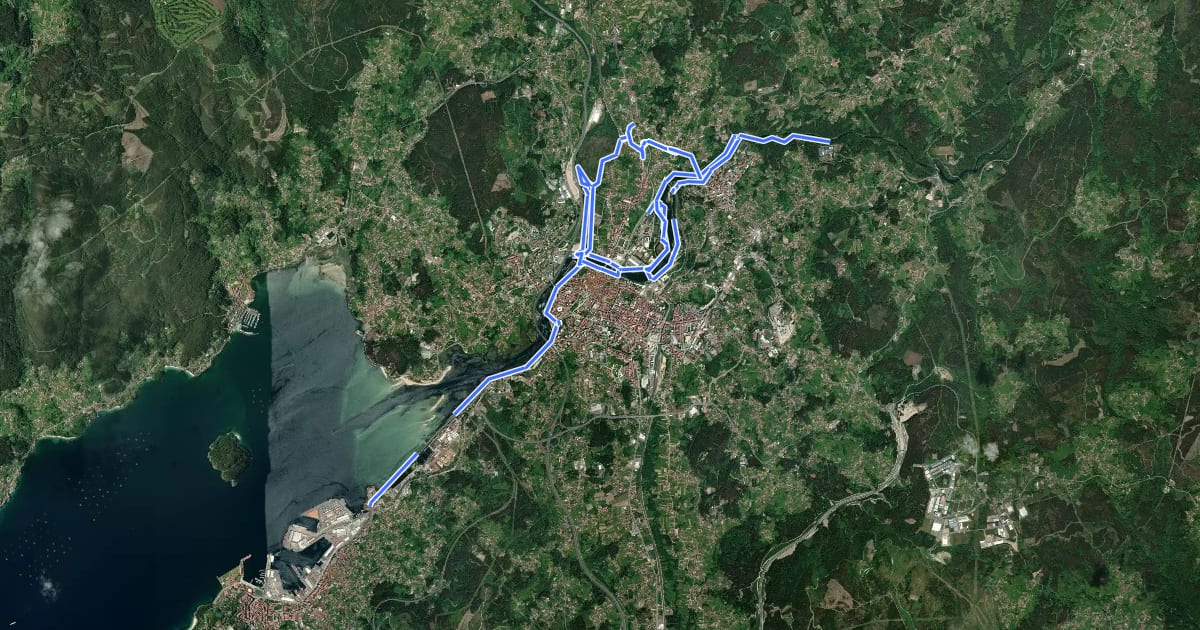 Маршрут Pontevedra на спутниковом снимке