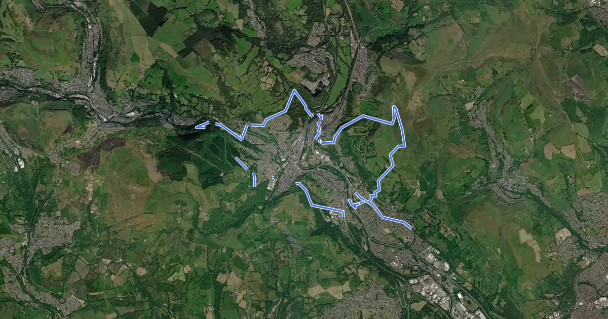 Маршрут Pontypridd Circular на спутниковом снимке