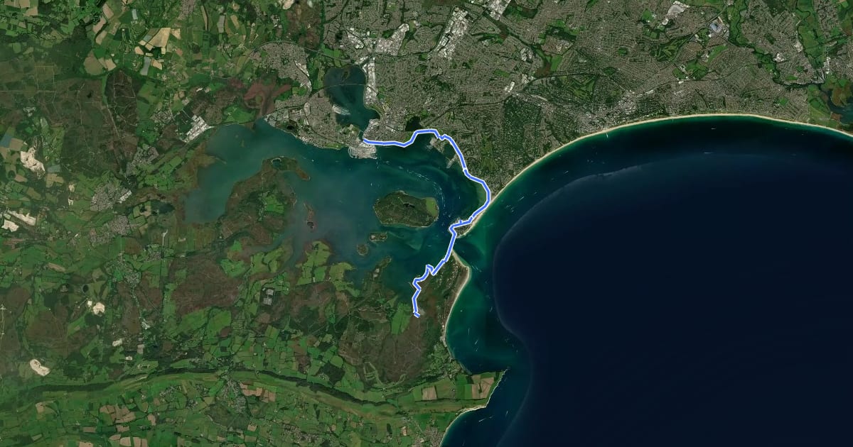 Маршрут Poole Harbour Trails 1 на спутниковом снимке