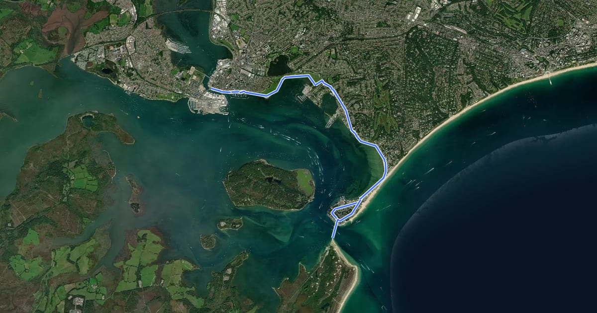 Маршрут Poole Harbour Trails - A на спутниковом снимке