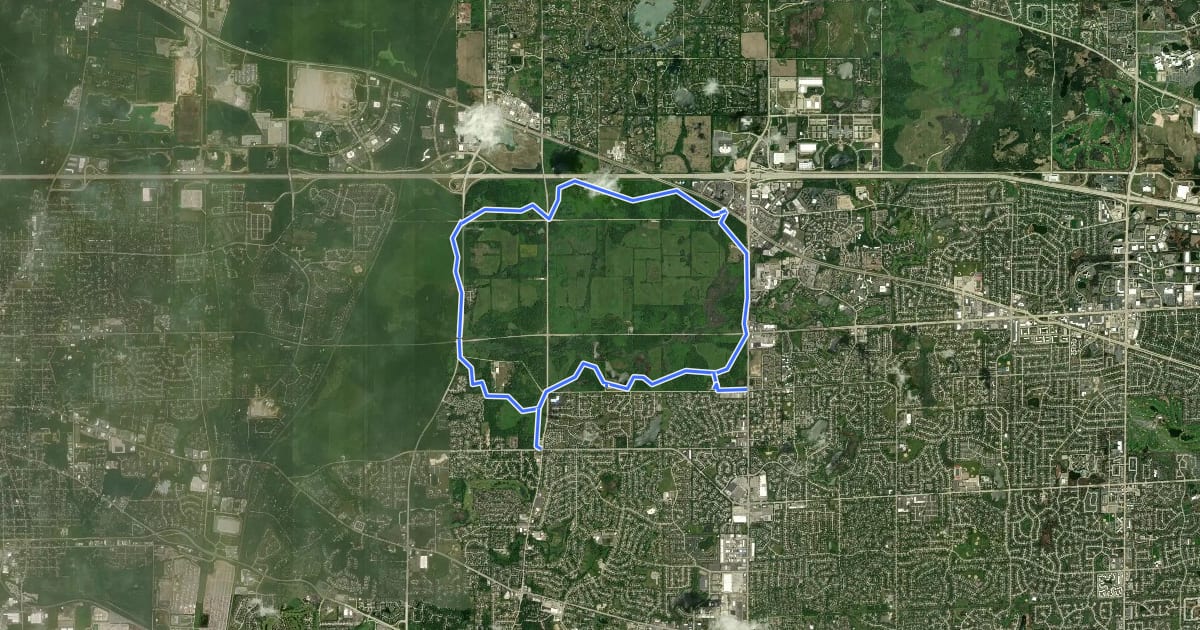 Маршрут Poplar Creek Trail на спутниковом снимке