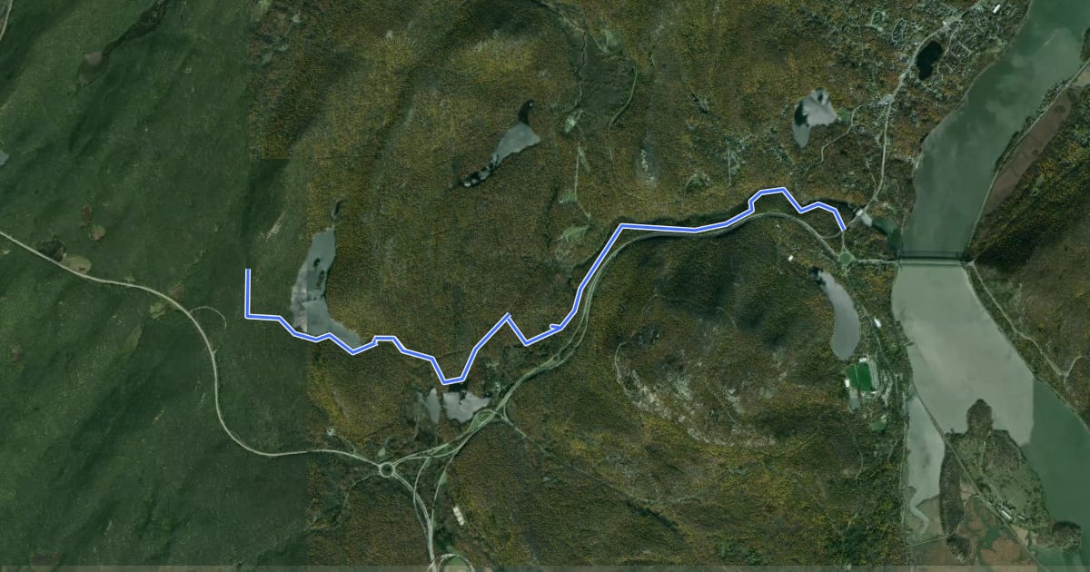 Маршрут Popolopen Gorge Trail на спутниковом снимке