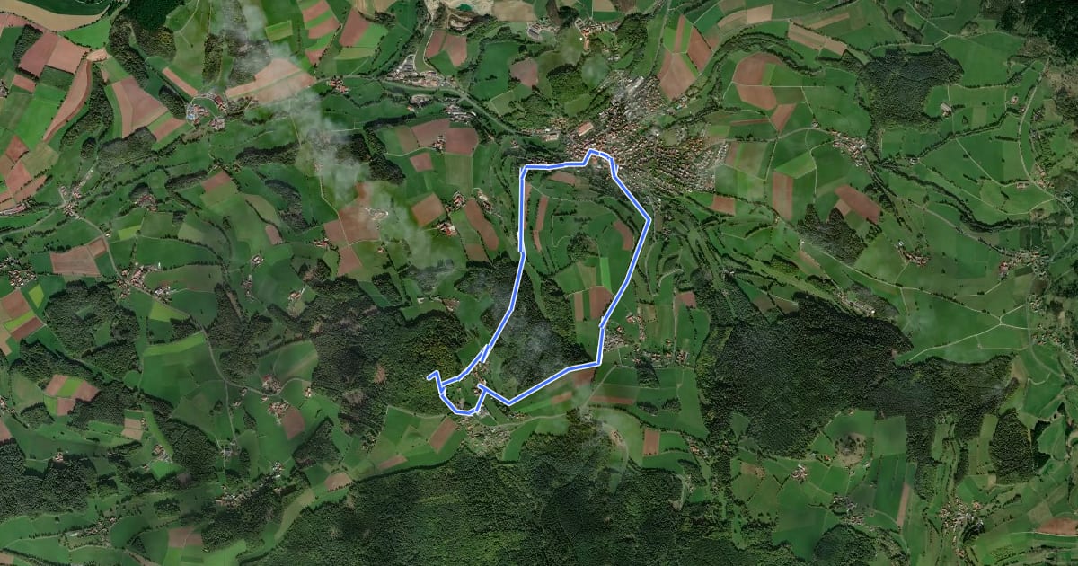 Маршрут Poppenhausen - Rhön-Rundweg 8 на спутниковом снимке