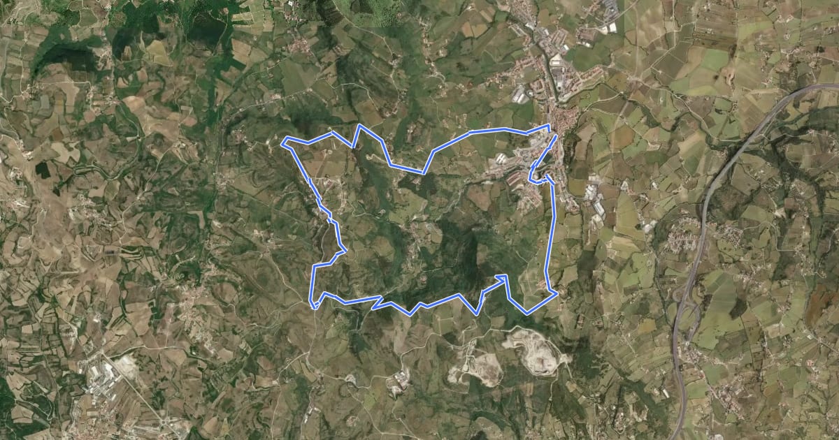 Маршрут Por Serras de Al-Ruta на спутниковом снимке