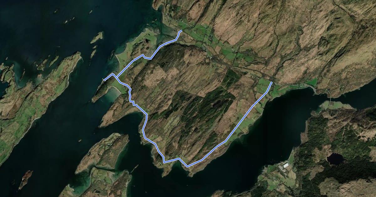 Маршрут Port Appin Loop на спутниковом снимке