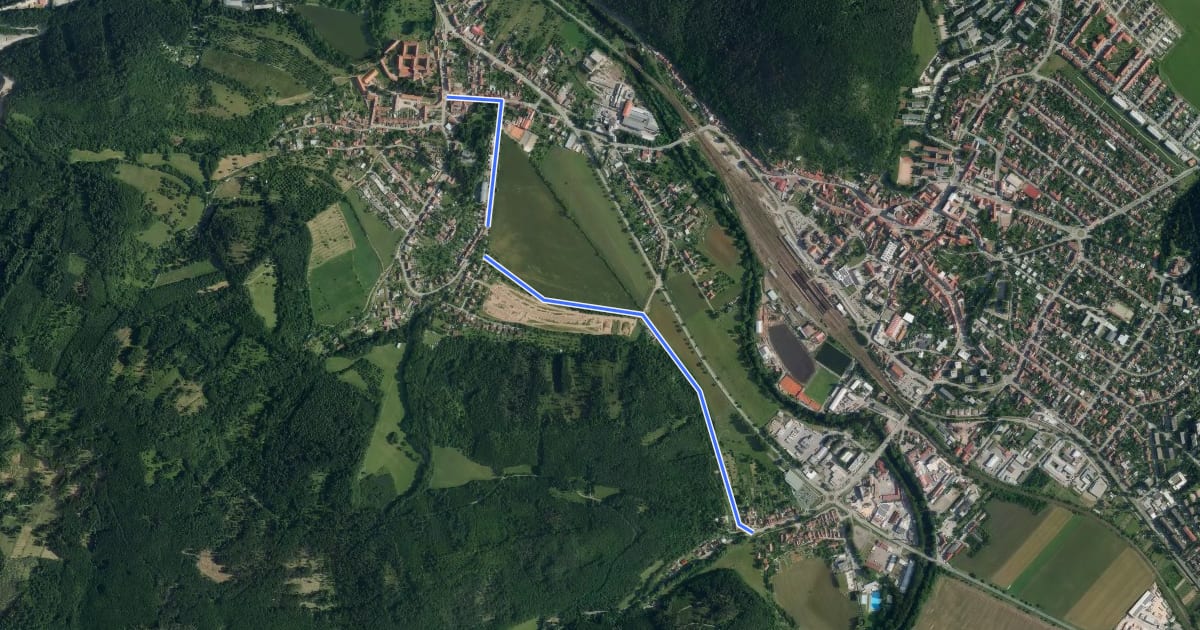 Маршрут Porta - Odbočka Předklášteří - Tišnov на спутниковом снимке