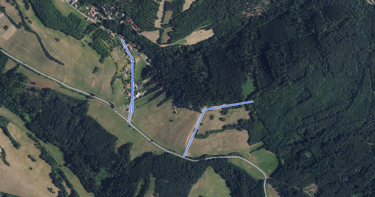 Маршрут Porta - Odbočka Zahrada - Křivoš на спутниковом снимке
