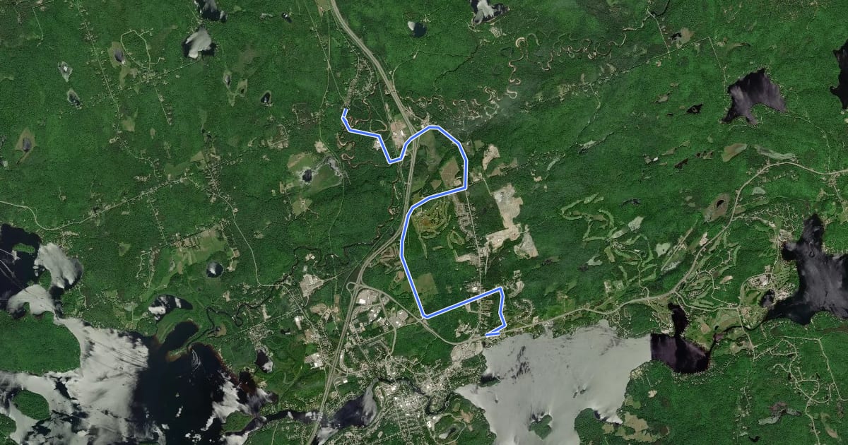 Маршрут Portage Trail (Huntsville) на спутниковом снимке