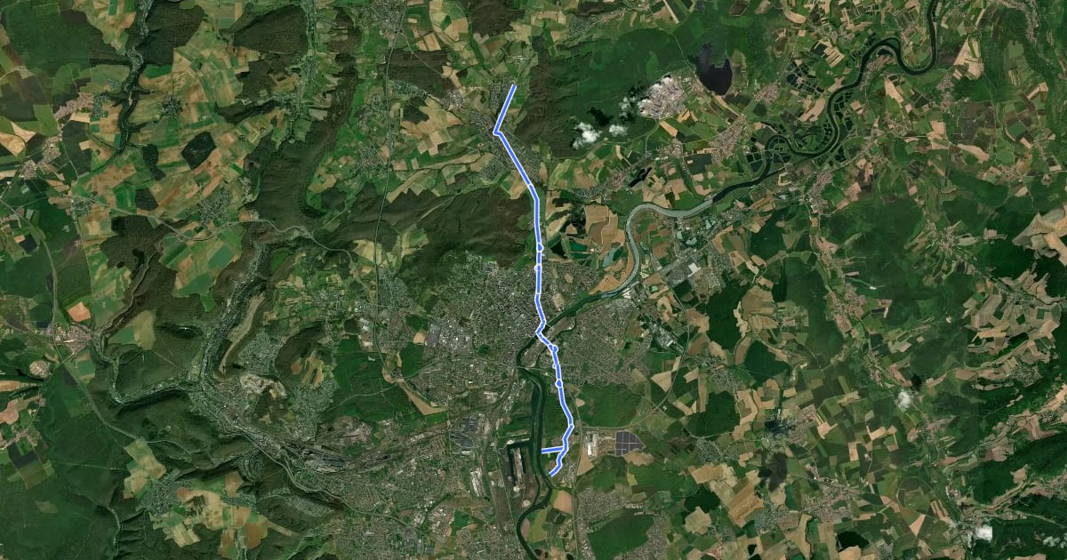 Маршрут Porte de France route cyclable B на спутниковом снимке