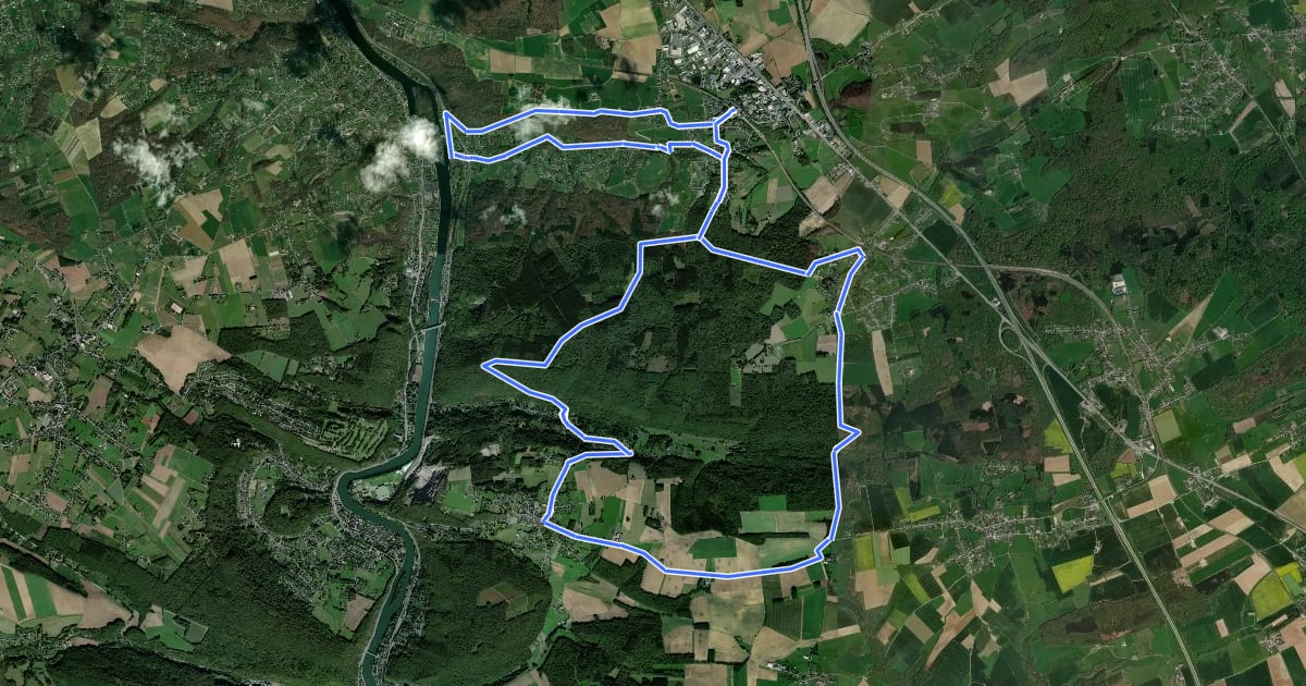 Маршрут Porte des Ardennes на спутниковом снимке