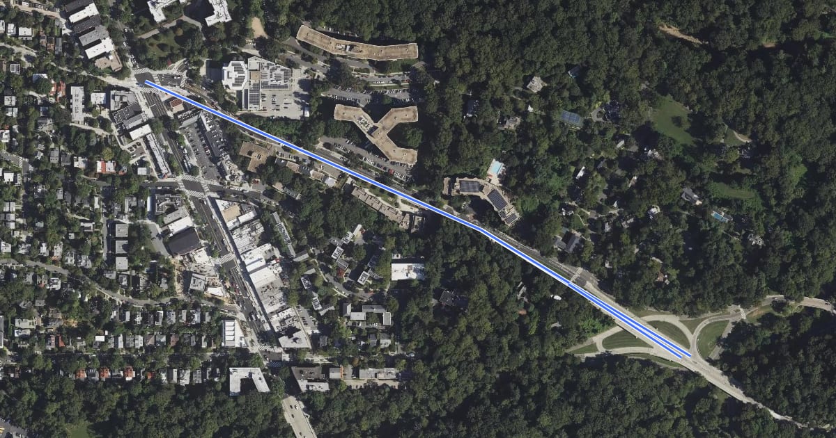 Маршрут Porter Street Northwest на спутниковом снимке