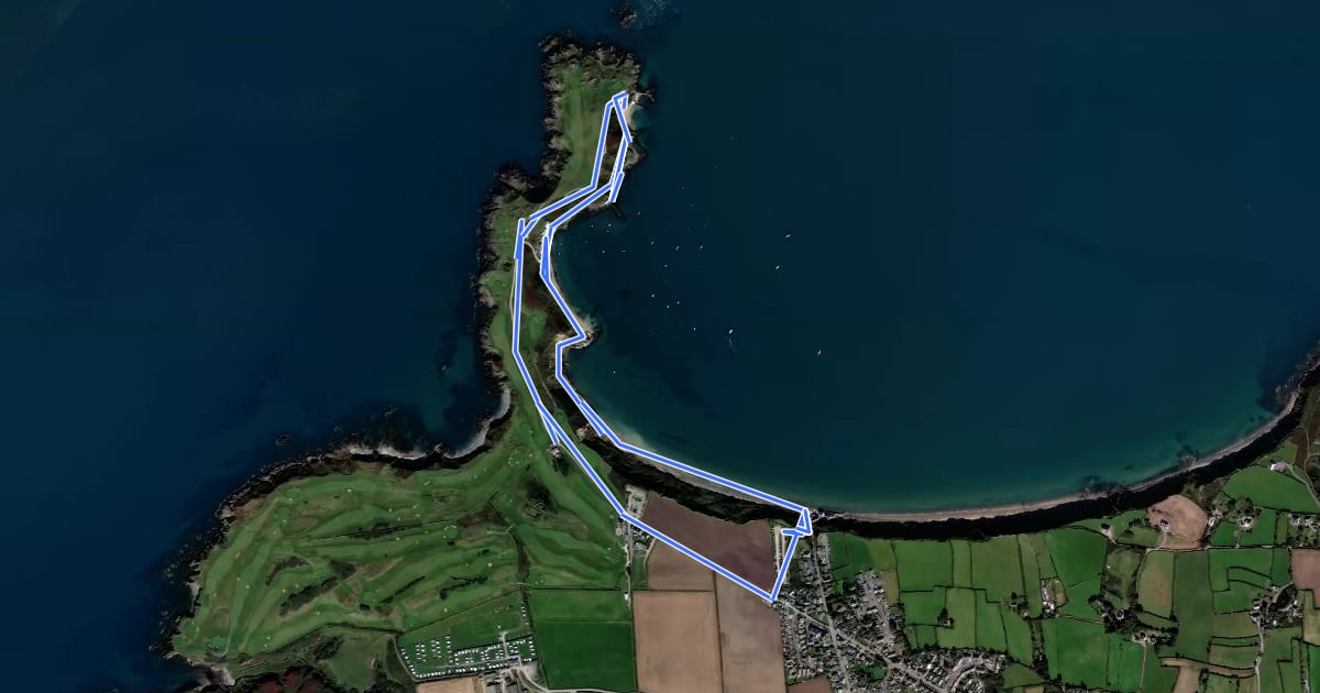 Маршрут Porthdinllaen marine trail on the Llŷn Peninsula, Porthdinllaen на спутниковом снимке