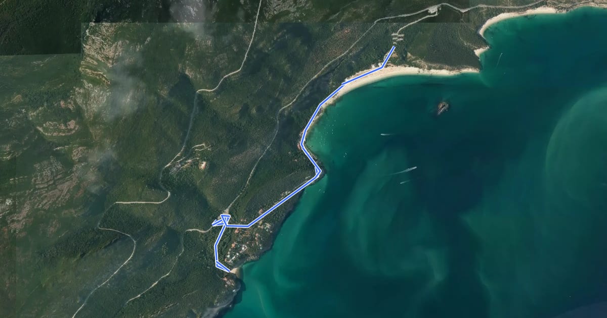 Маршрут Portinho da Arrábida на спутниковом снимке