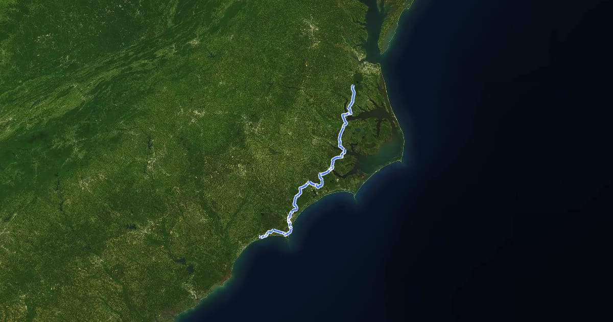 Маршрут Ports of Call на спутниковом снимке