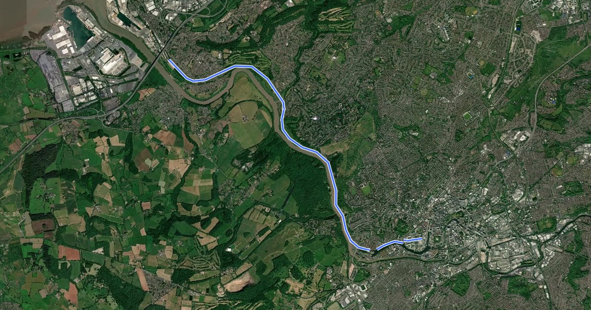 Маршрут Portway на спутниковом снимке