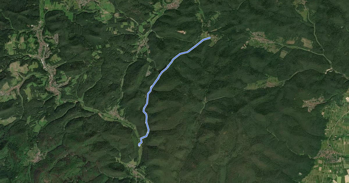 Маршрут Portzbachtal на спутниковом снимке