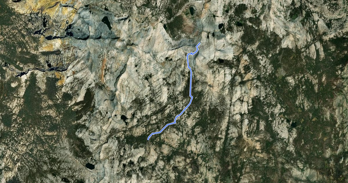 Маршрут Post Peak Trail на спутниковом снимке