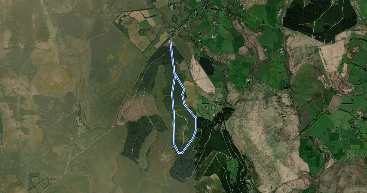 Маршрут Postbridge Trail на спутниковом снимке