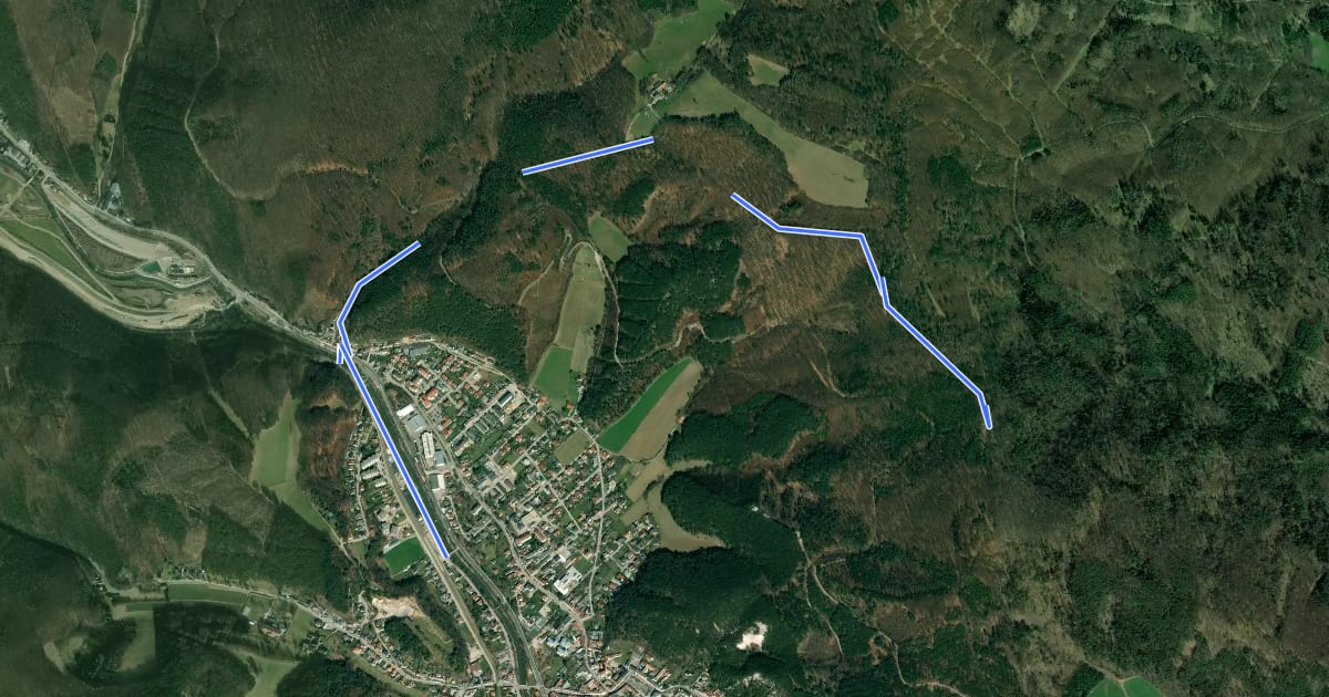Маршрут Pottenstein -Einsiedlergraben- Herrgottskreuz на спутниковом снимке