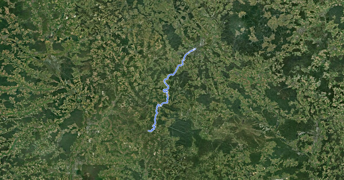 Маршрут Pottenstein-Radweg на спутниковом снимке