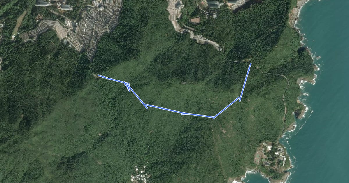 Маршрут 砵甸乍山郊遊徑 Pottinger Peak Country Trail на спутниковом снимке