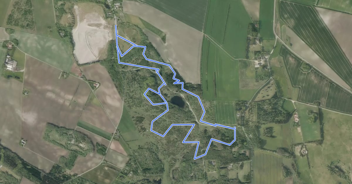 Маршрут Poulstrup Sø на спутниковом снимке