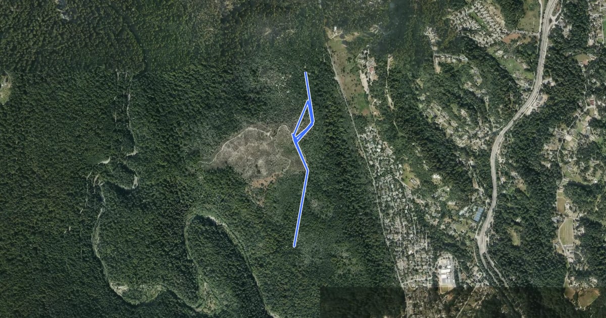 Маршрут Powder Mill Fire Road на спутниковом снимке