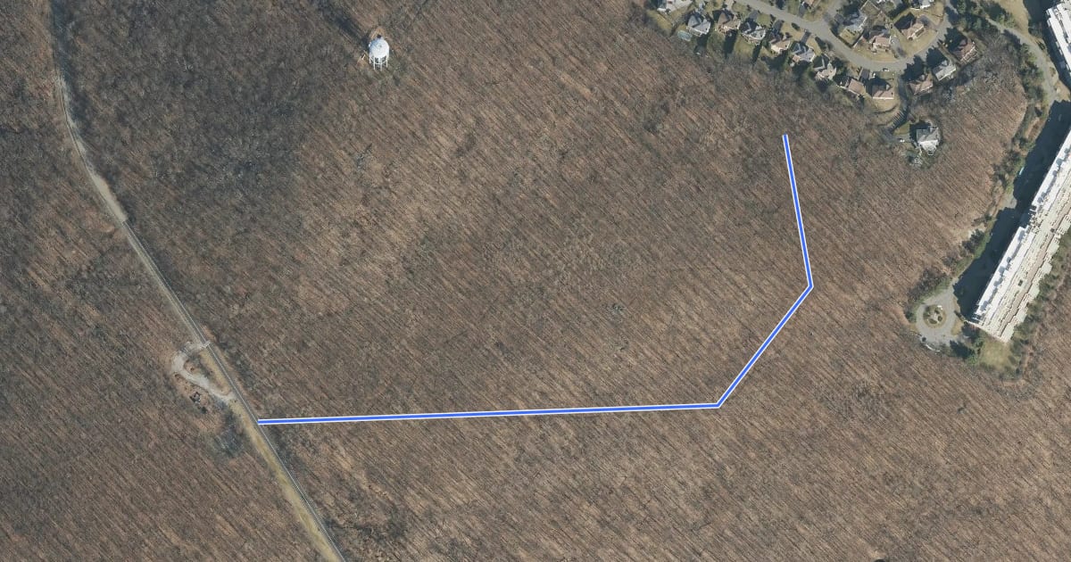 Маршрут Powder Mill Heights to Mountain Way Park Trail на спутниковом снимке