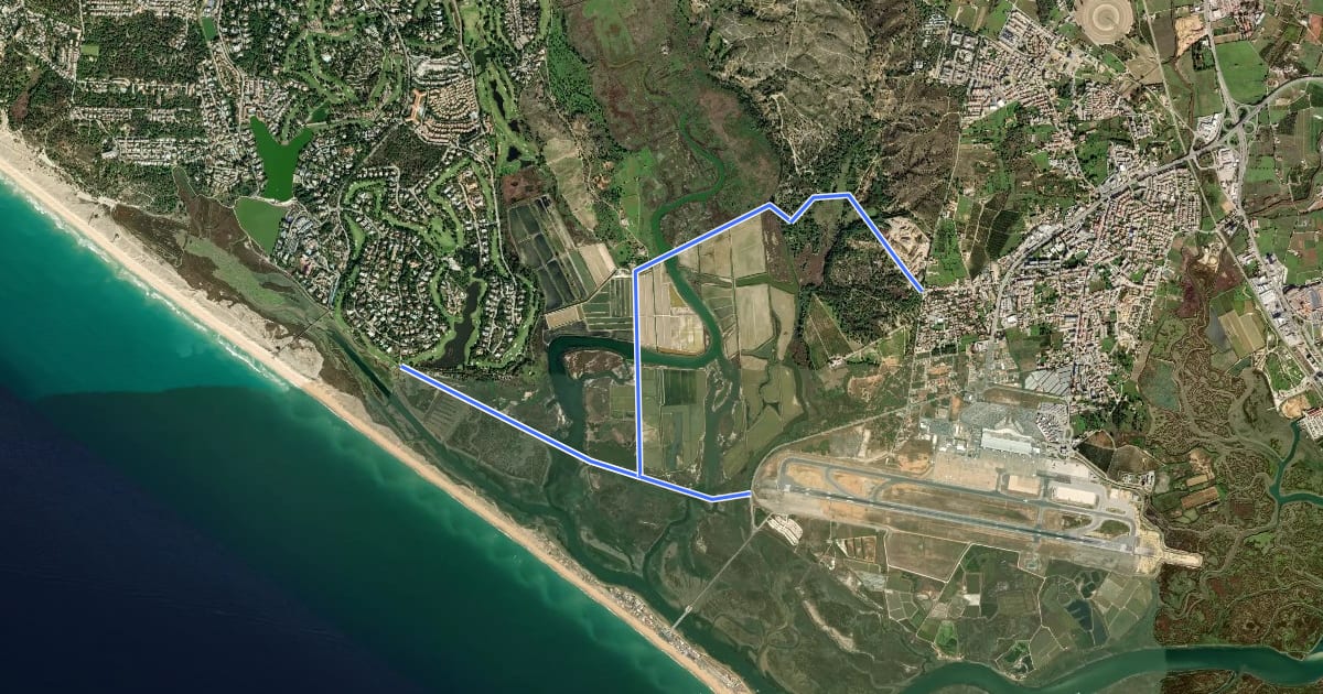 Маршрут PP Ria Formosa на спутниковом снимке