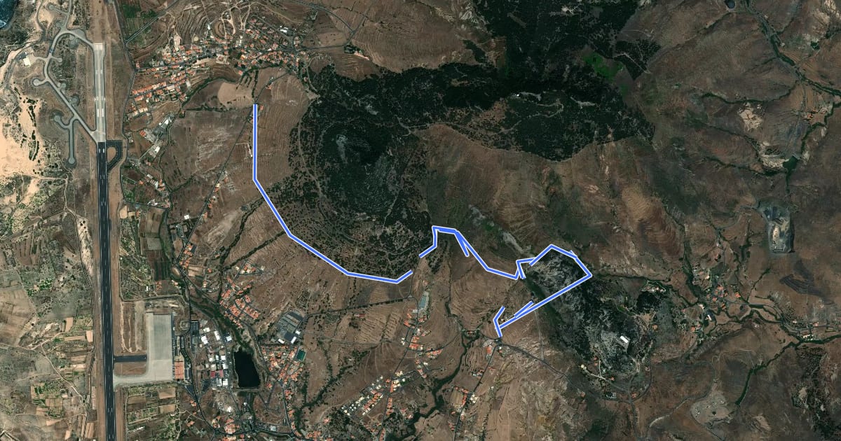 Маршрут PR 3 - Levada do Pico do Castelo на спутниковом снимке